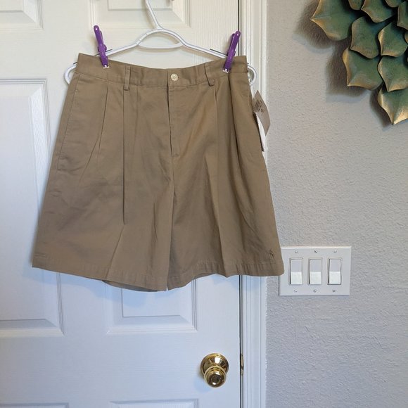 Ralph Lauren Pants - NWT!!! | 90s Vintage Lauren Bermuda Shorts | Tan / Khaki | 10 | 100% Cotton